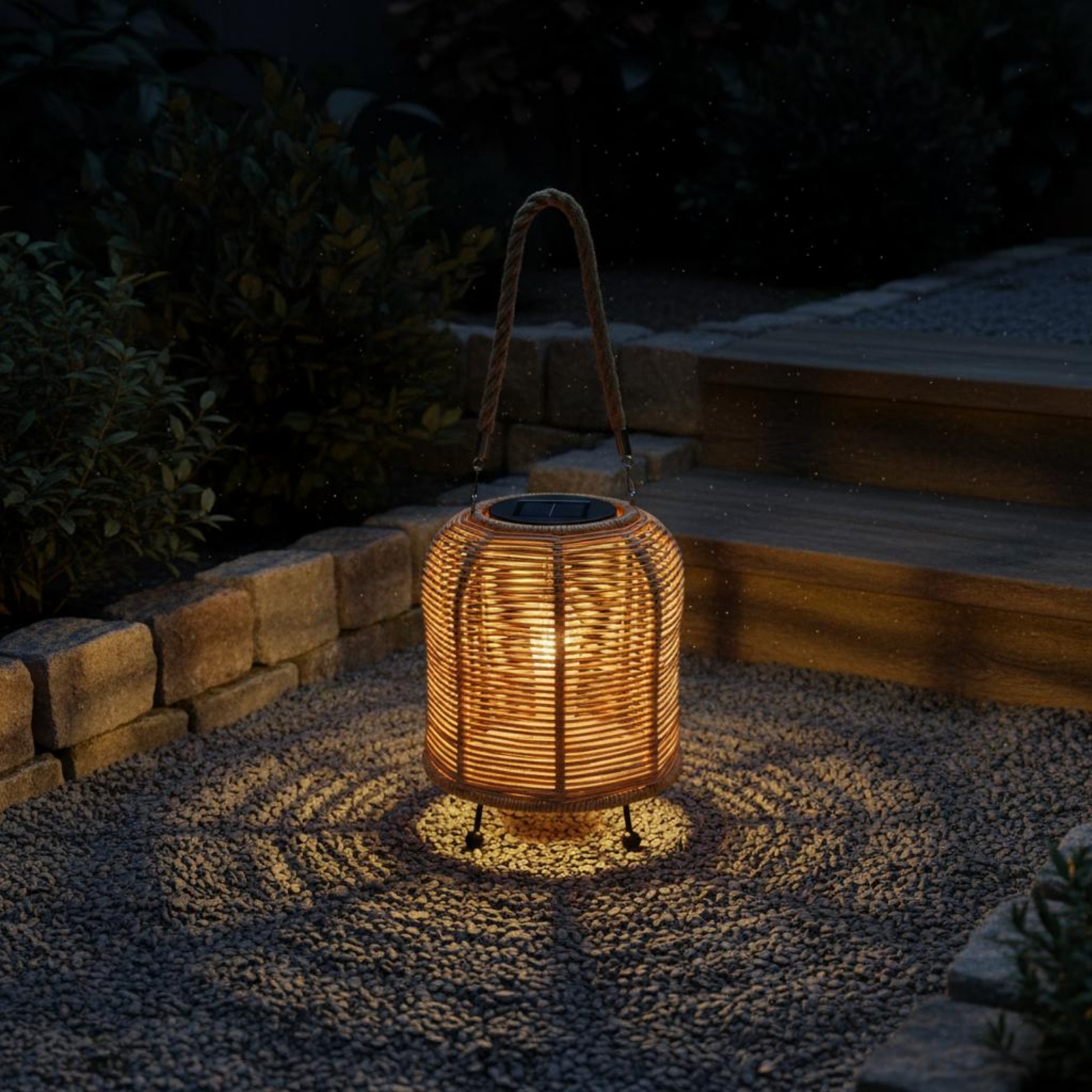 Outdoor Power For Camping - Handwoven Solar Lantern Braided Rope Handle