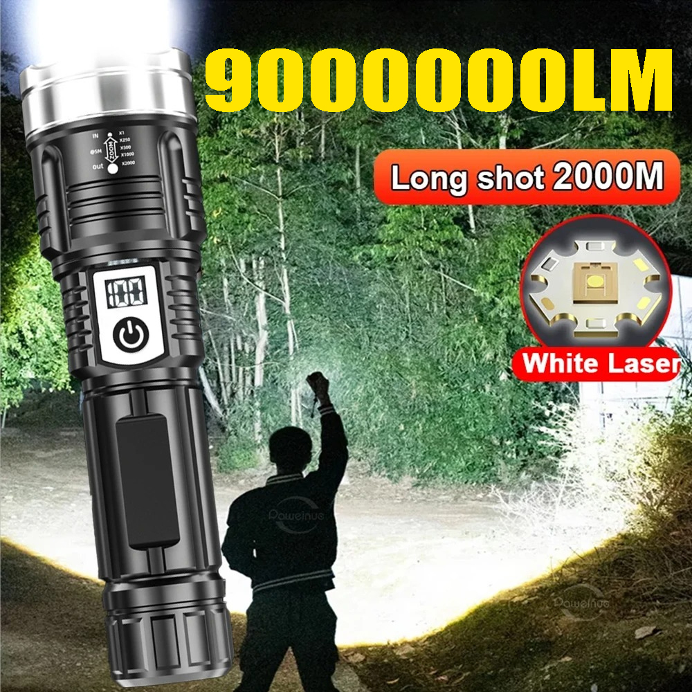 Outdoor Power For Camping - High Power 200000LM LED Flashlight Built-in