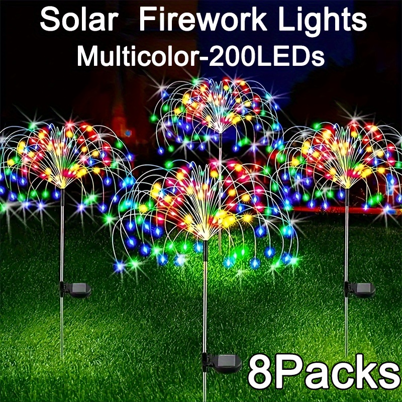 Outdoor Power For Wedding - 8-Mode Solar Firework Lights with 200