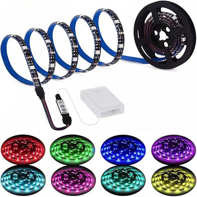 Outdoor Power Strip - 2M(6.56ft) Battery Powered RGB LED Strip