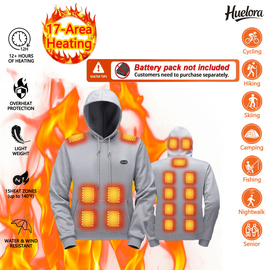 Outdoor Usb Power Bank - 17 Zone Heating Hoodie Sweatshirt Winter