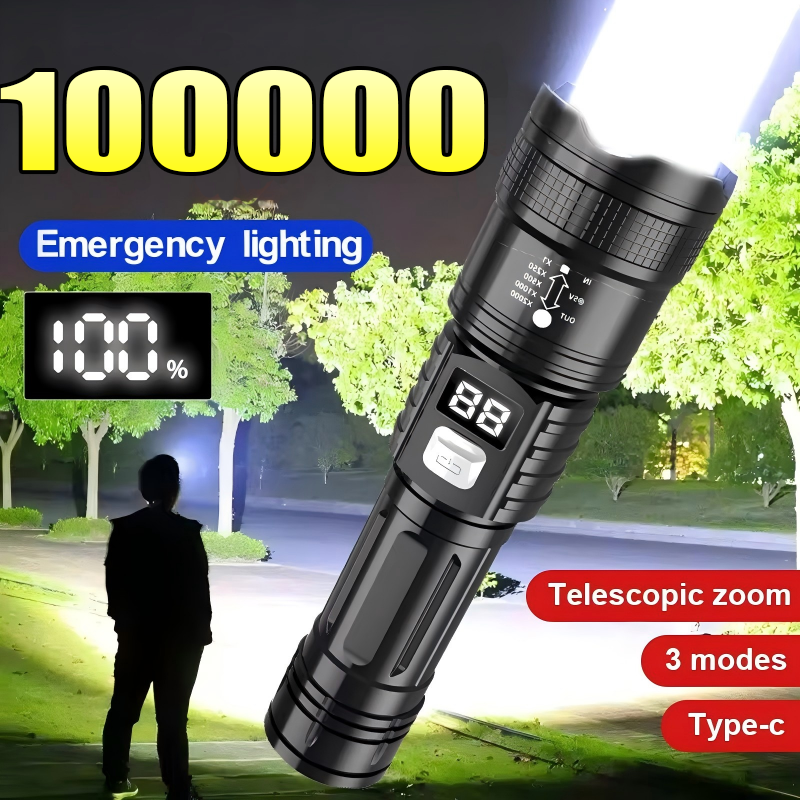Outdoor Power Meter Bike - 100000 High Power Led Flashlight Powerful