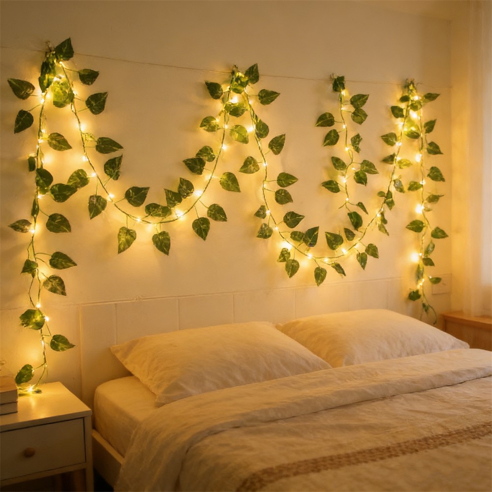 LED Green Rattan Leaf Fairy Li - Outdoor Power For Wedding のレビューと価格