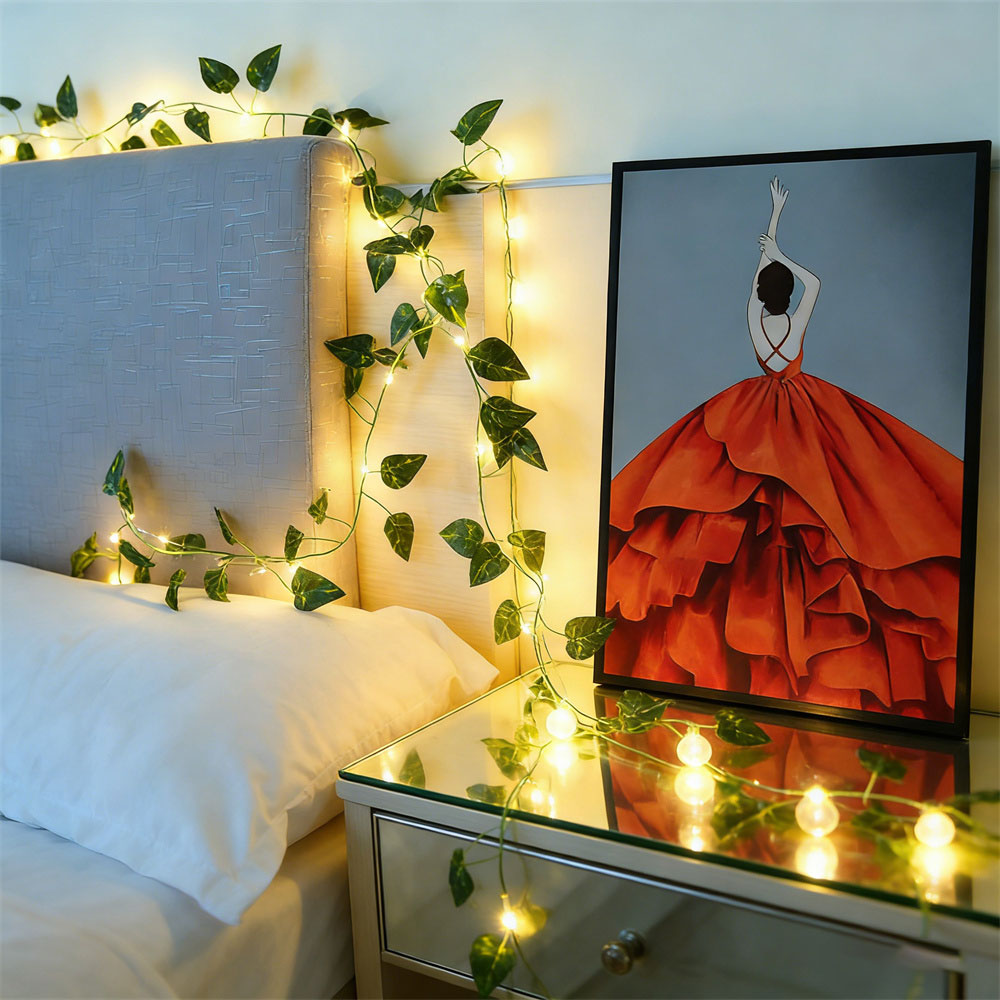 LED Green Rattan Leaf Fairy Li - Outdoor Power For Wedding のレビューと価格