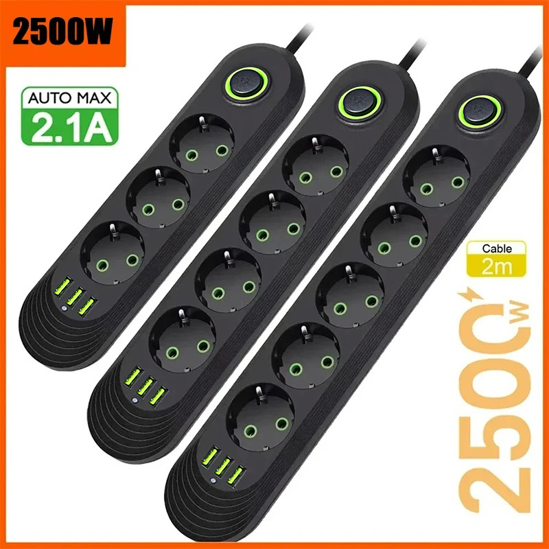 EU Plug AC Outlet 2500W Multip - Outdoor Power Strip のレビューと価格