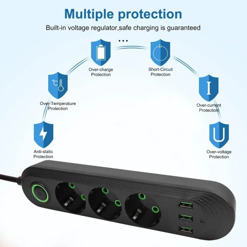 EU Plug AC Outlet 2500W Multip - Outdoor Power Strip のレビューと価格