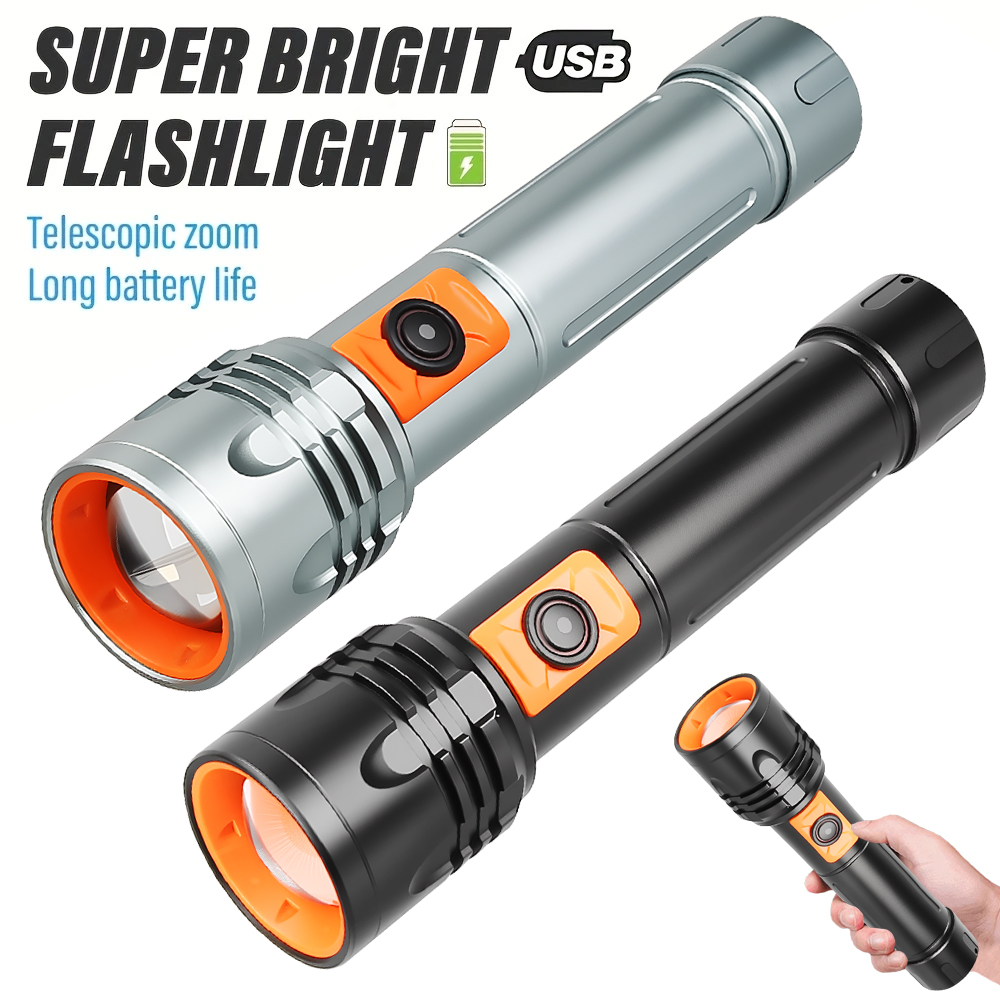 High Power LED Flashlight USB  - Outdoor Power For Camping のレビューと価格