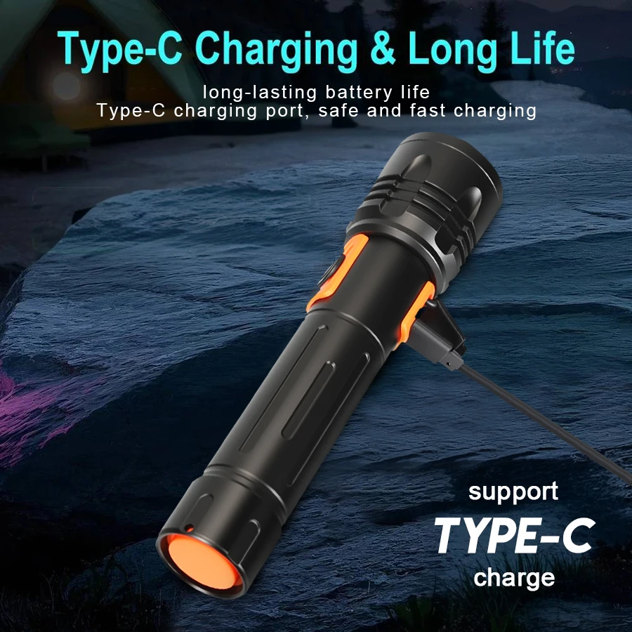 High Power LED Flashlight USB  - Outdoor Power For Camping のレビューと価格