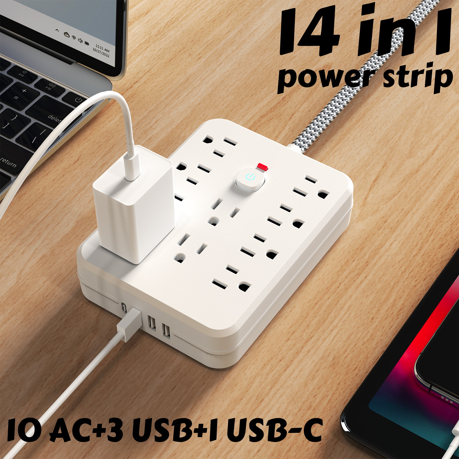 10AC outlets with 5-ft Woven m - Outdoor Power Strip のレビューと価格