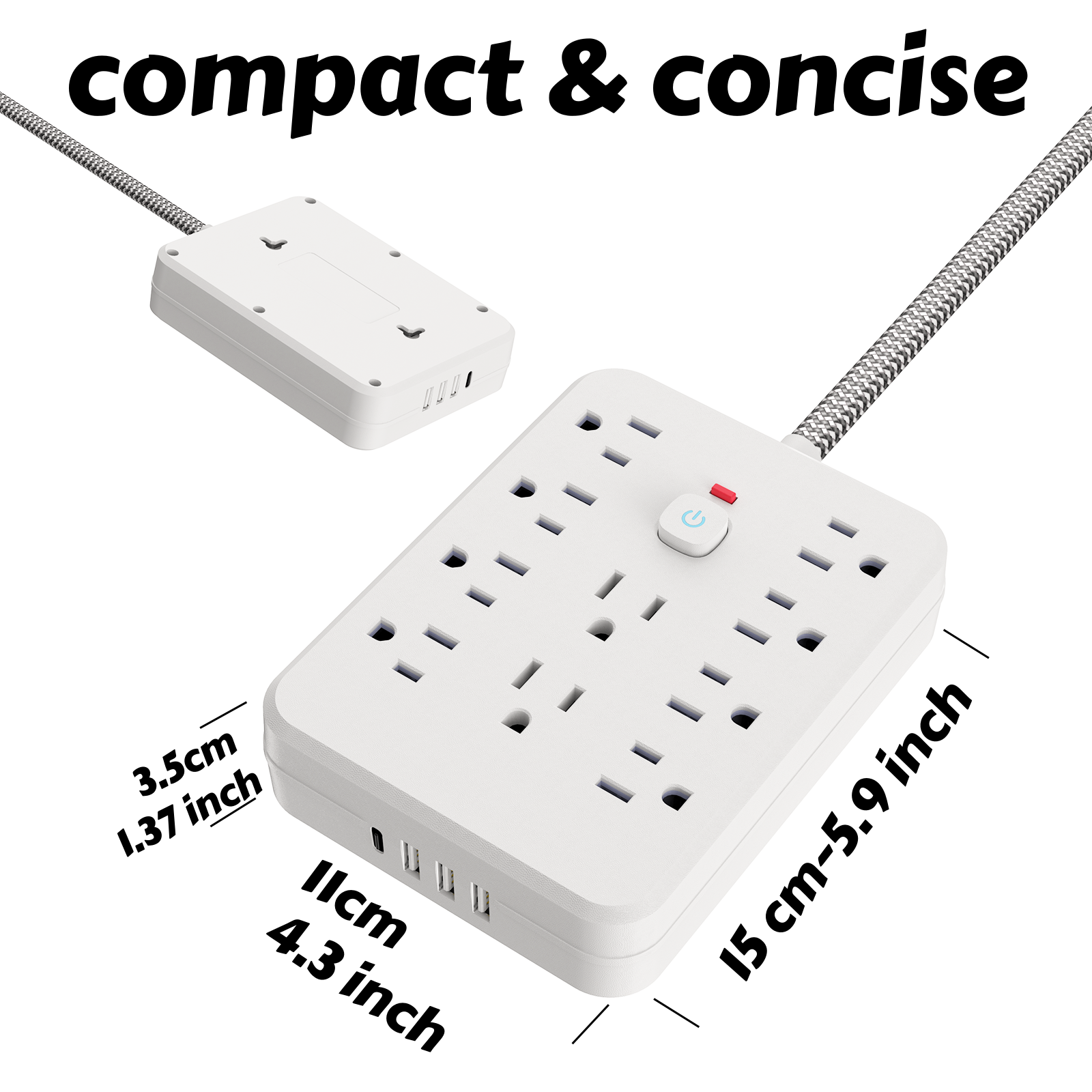 10AC outlets with 5-ft Woven m - Outdoor Power Strip のレビューと価格