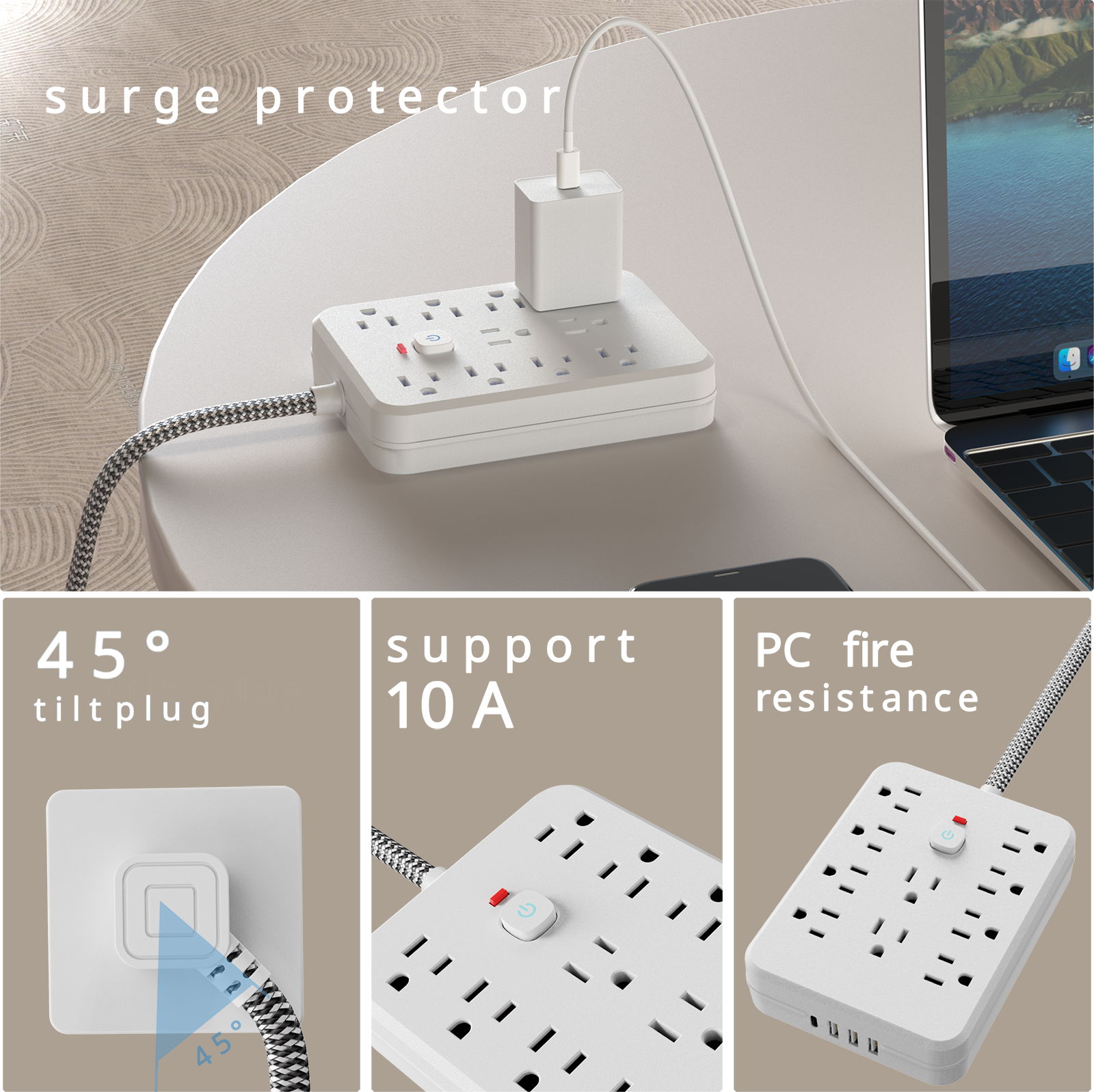 10AC outlets with 5-ft Woven m - Outdoor Power Strip のレビューと価格