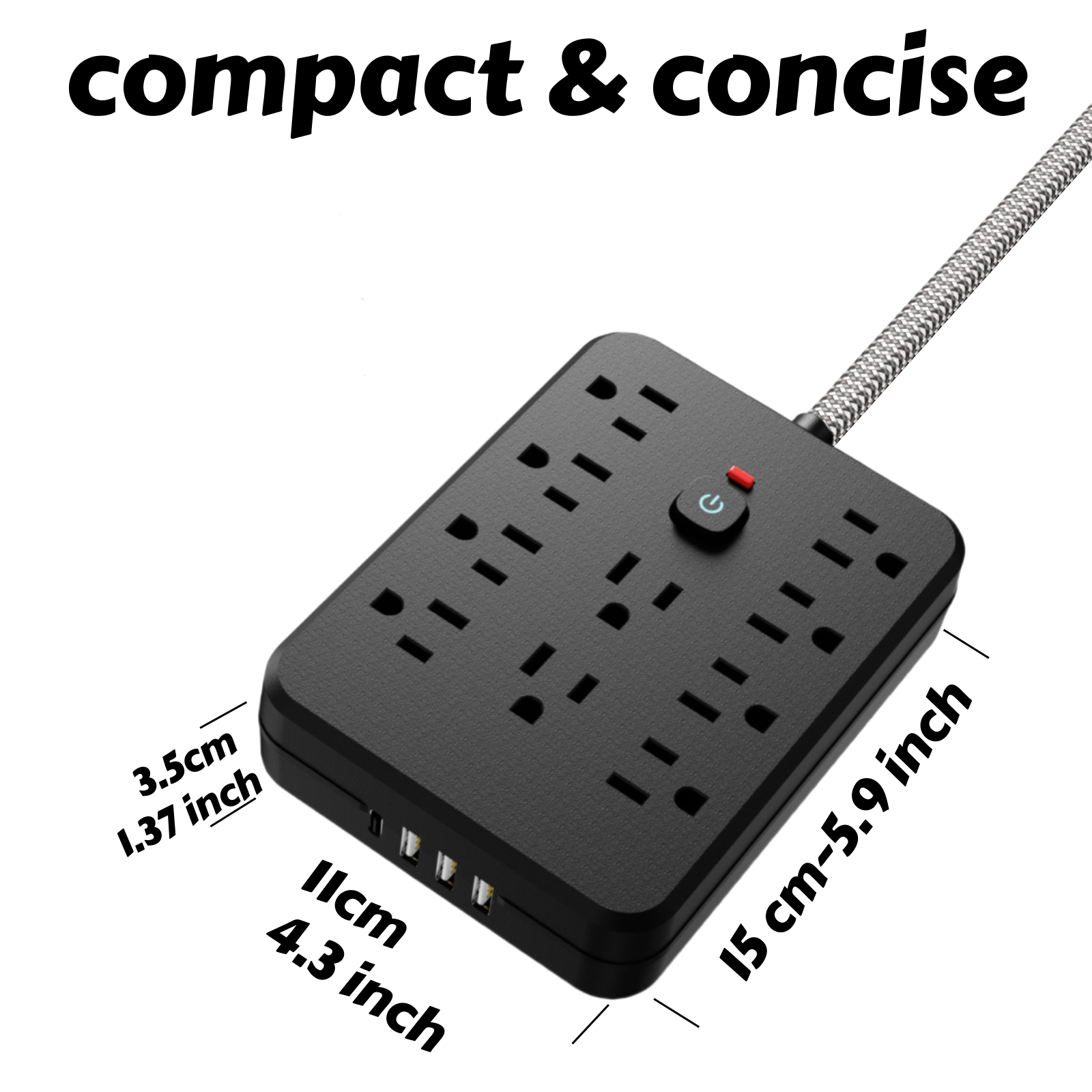 10AC outlets with 5-ft Woven m - Outdoor Power Strip のレビューと価格