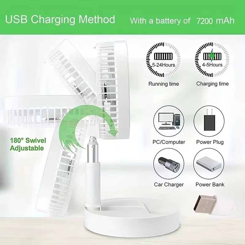 Retractable Fan Portable Mini  - Outdoor Usb Power Supply のレビューと価格