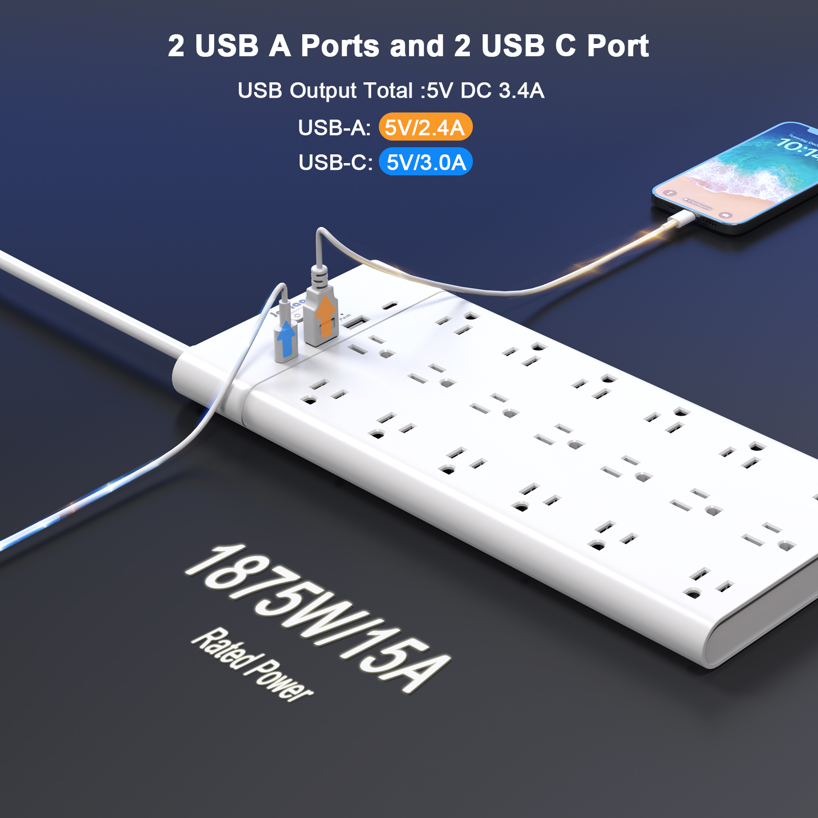 (1875W/15A,2100J)Power Strip 2 - Outdoor Power Strip のレビューと価格