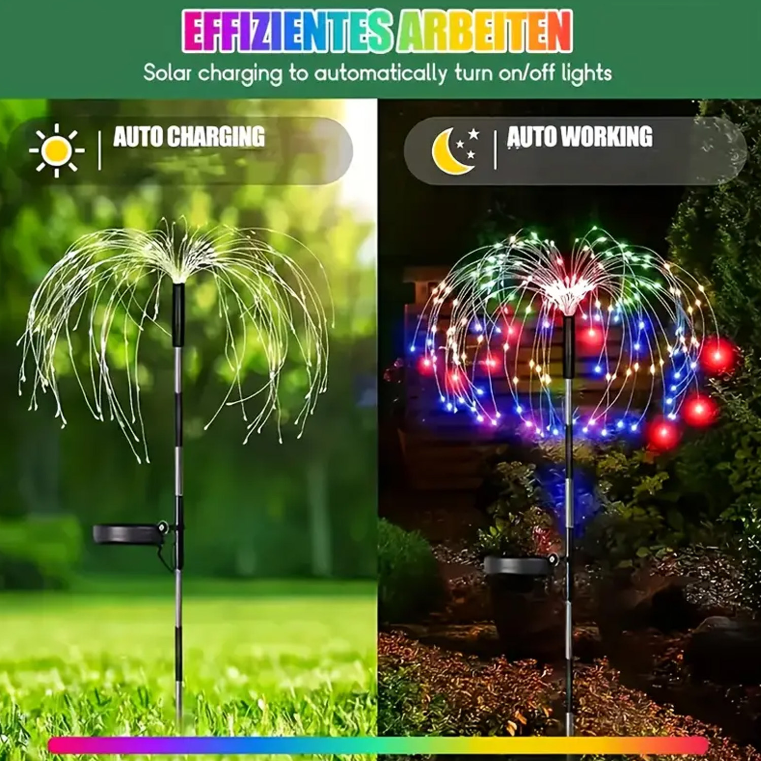 8-Mode Solar Firework Lights w - Outdoor Power For Wedding のレビューと価格