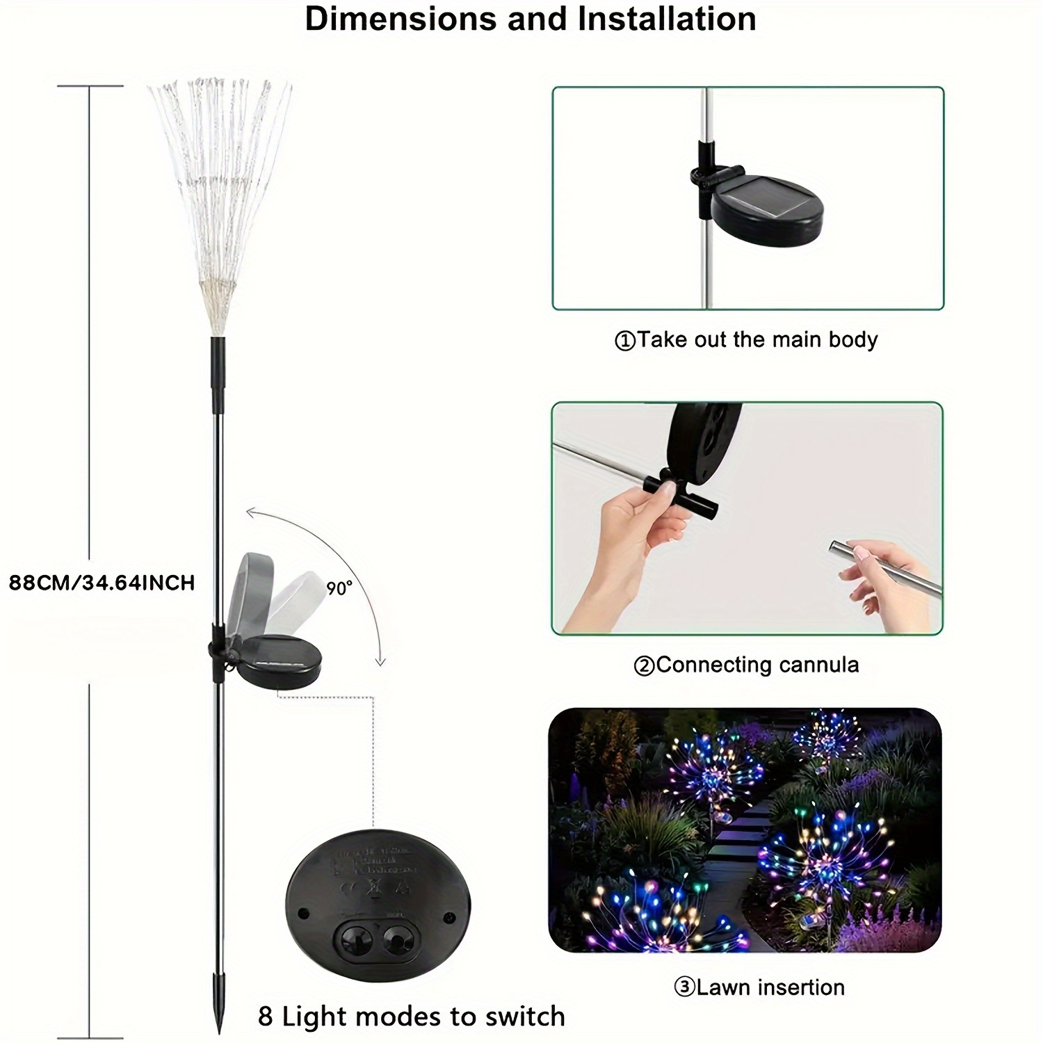 8-Mode Solar Firework Lights w - Outdoor Power For Wedding のレビューと価格