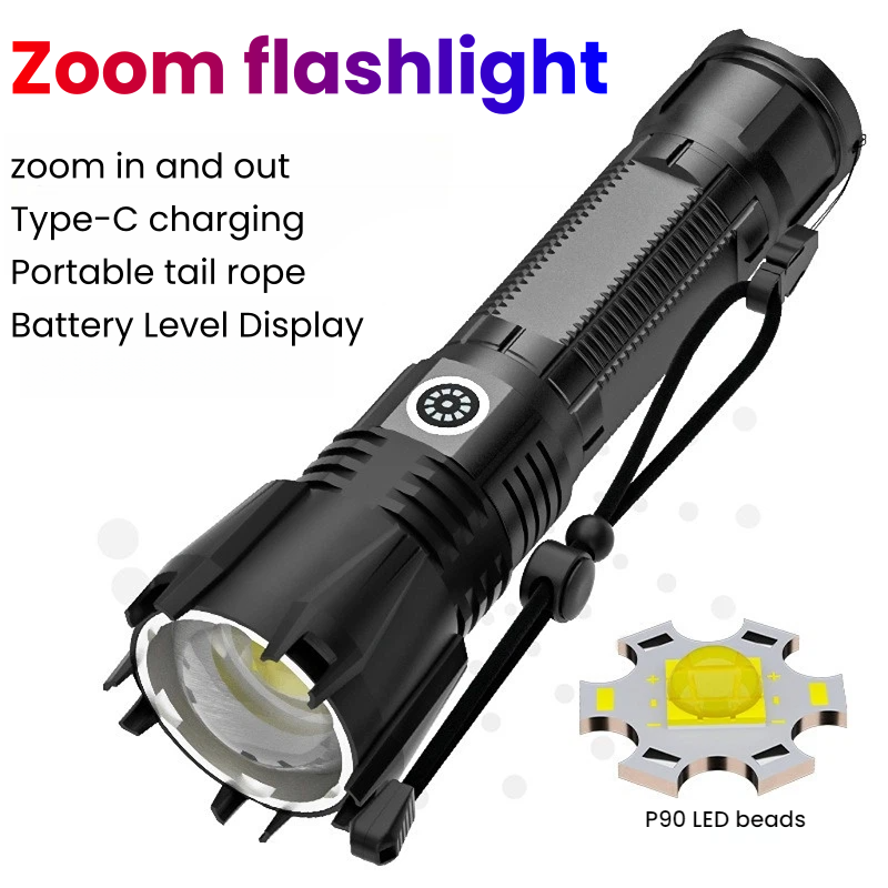 High-power P90 LED Flashlight  - Outdoor Power For Camping のレビューと価格