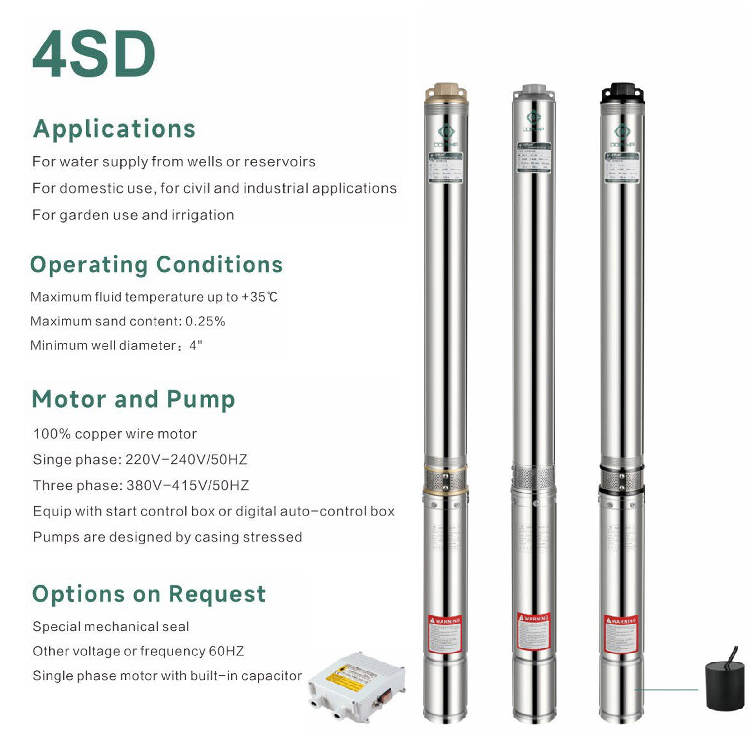 QQPUMP 4Sd Size 1Hp 4 Inch Bor - Water Pump Submersible のレビューと価格