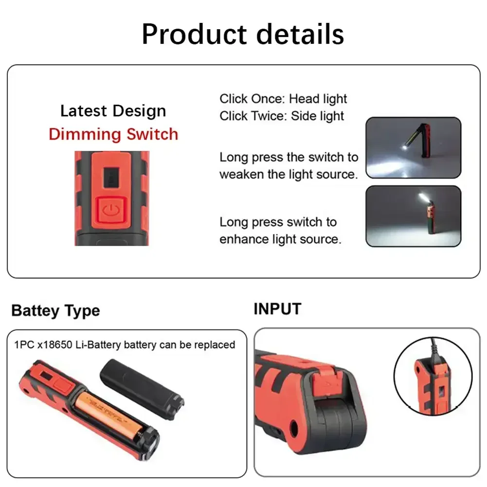 Dimmable COB LED Work Light US - Outdoor Usb Power Bank のレビューと価格