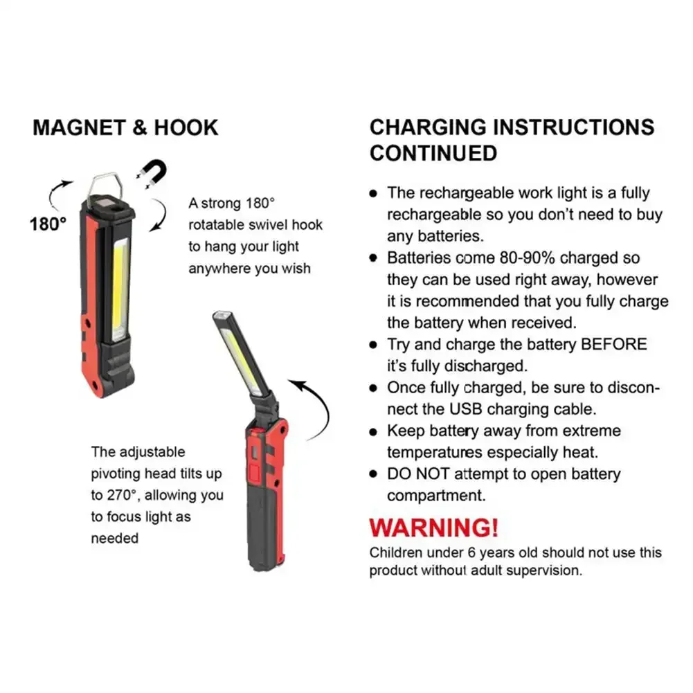 Dimmable COB LED Work Light US - Outdoor Usb Power Bank のレビューと価格