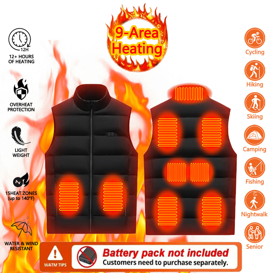 9 Area Heating Vest Men Women  - Outdoor Powersports のレビューと価格