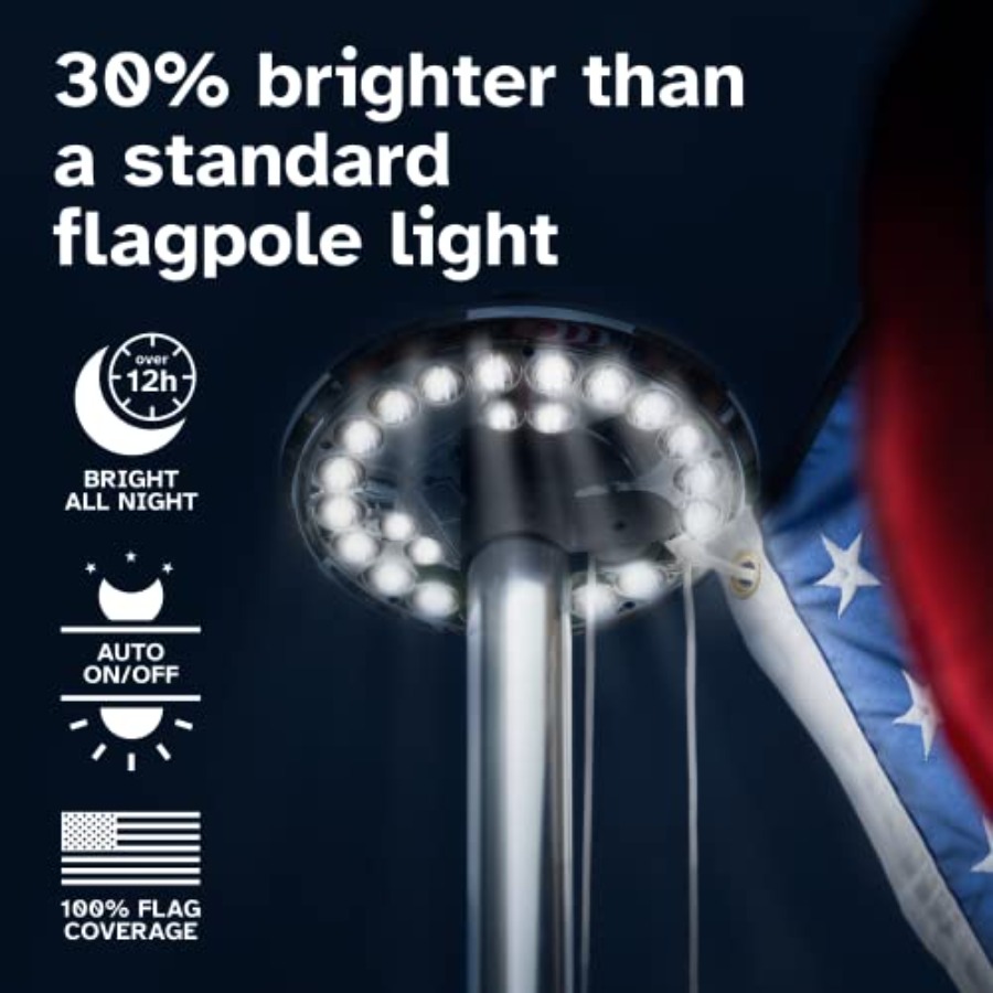 Deluxe Solar Powered Flagpole  - Outdoor Power House のレビューと価格