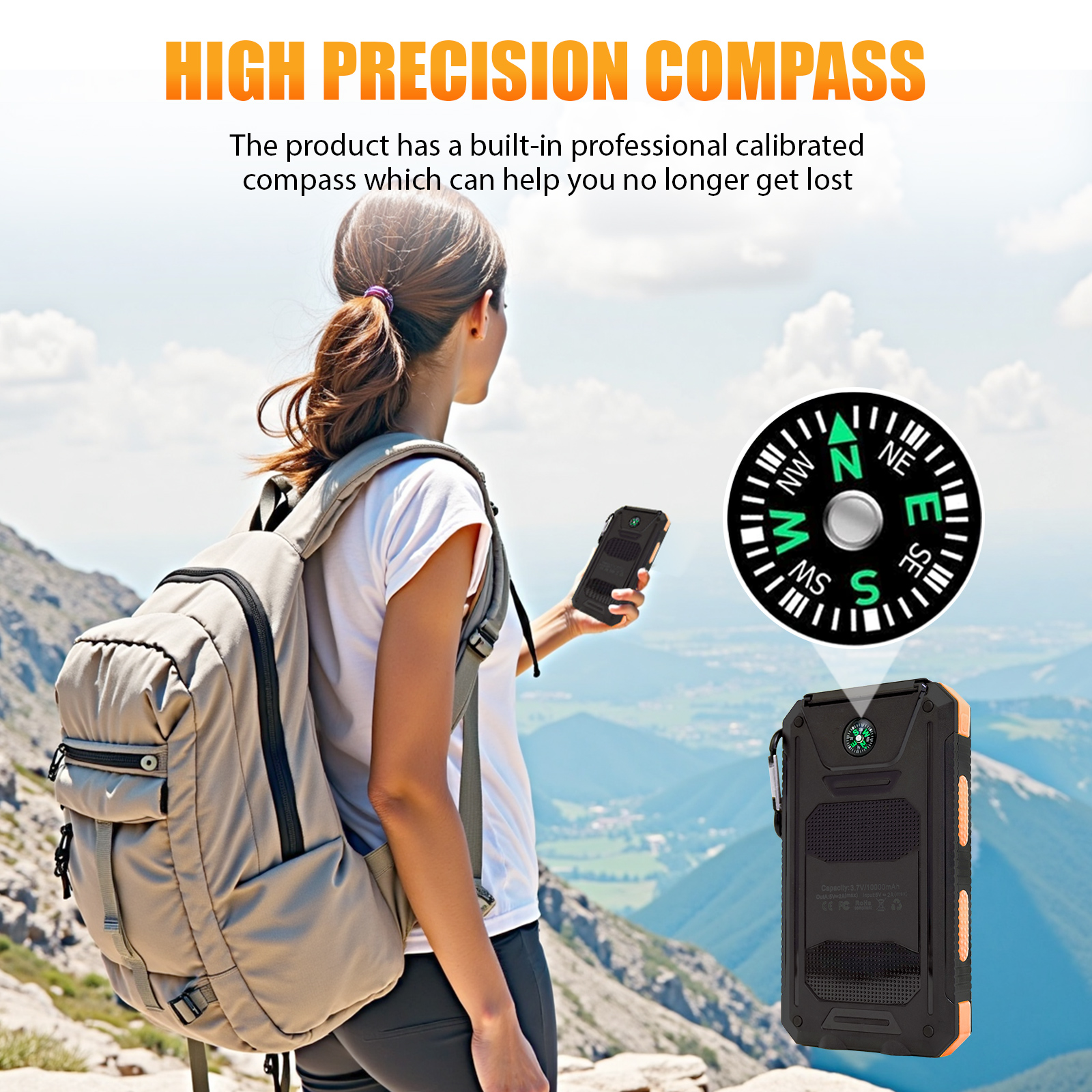 10000mAh Solar Power Bank Port - Outdoor Usb Power Bank のレビューと価格