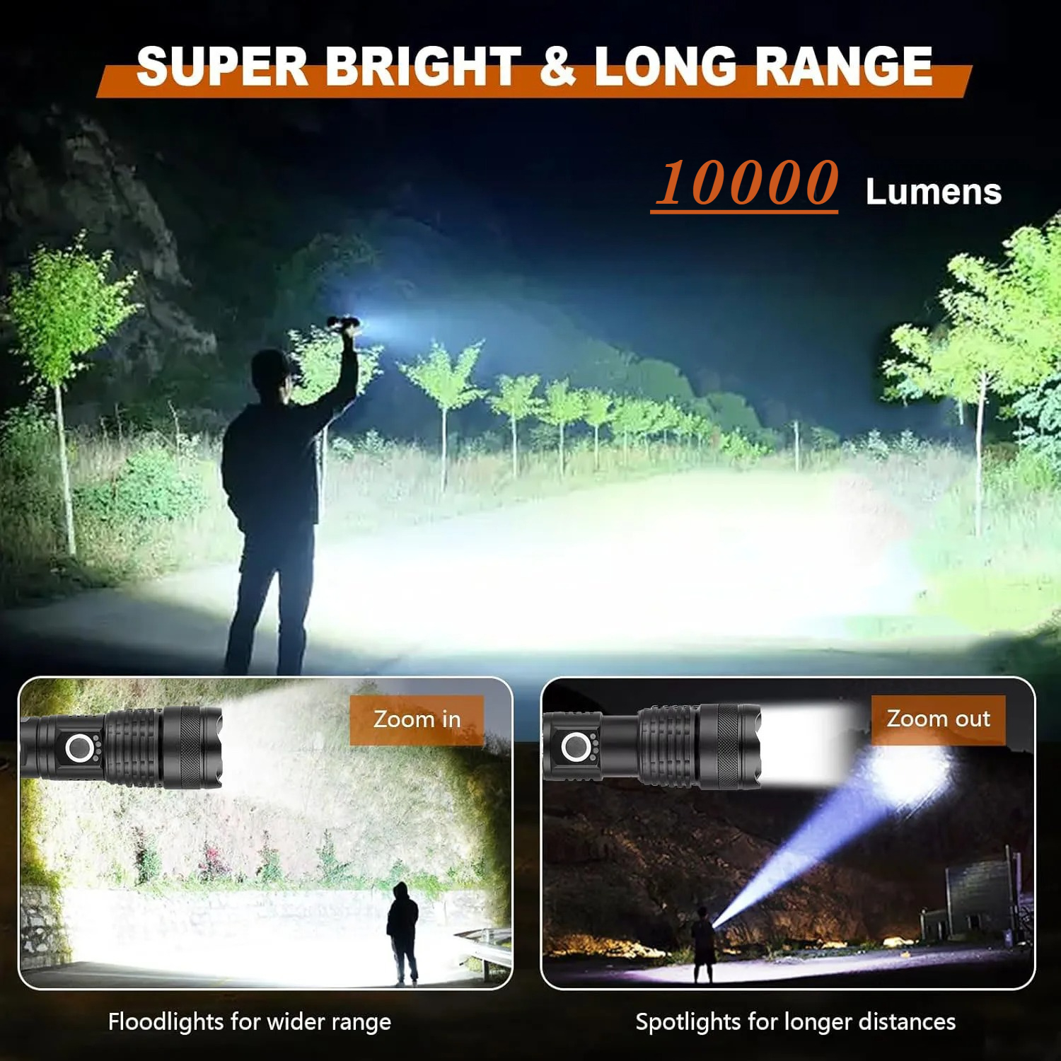 High Power LED Flashlight Rech - Outdoor Power For Camping のレビューと価格