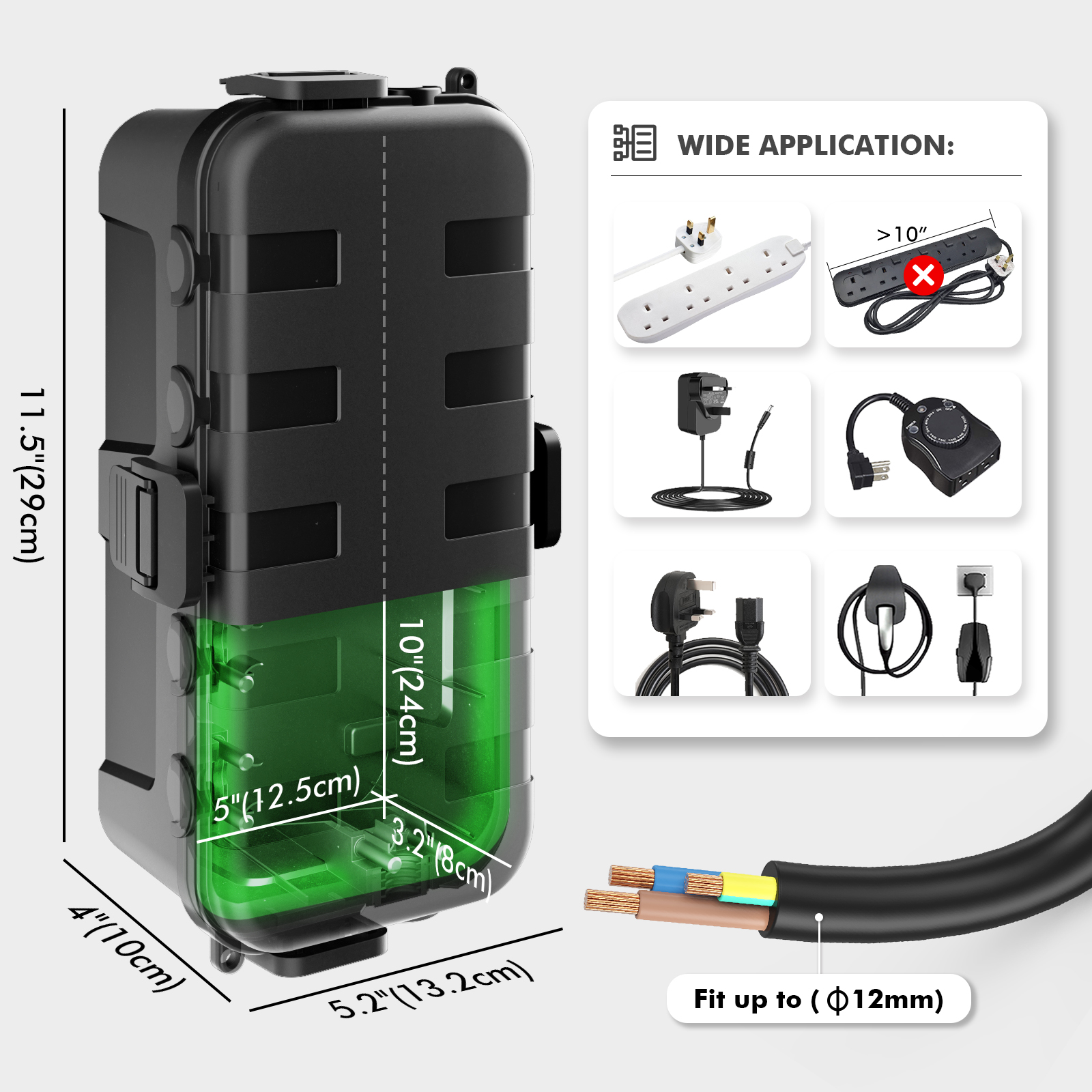 Medium Outdoor Electrical Box, - Outdoor Power Extension Cord のレビューと価格
