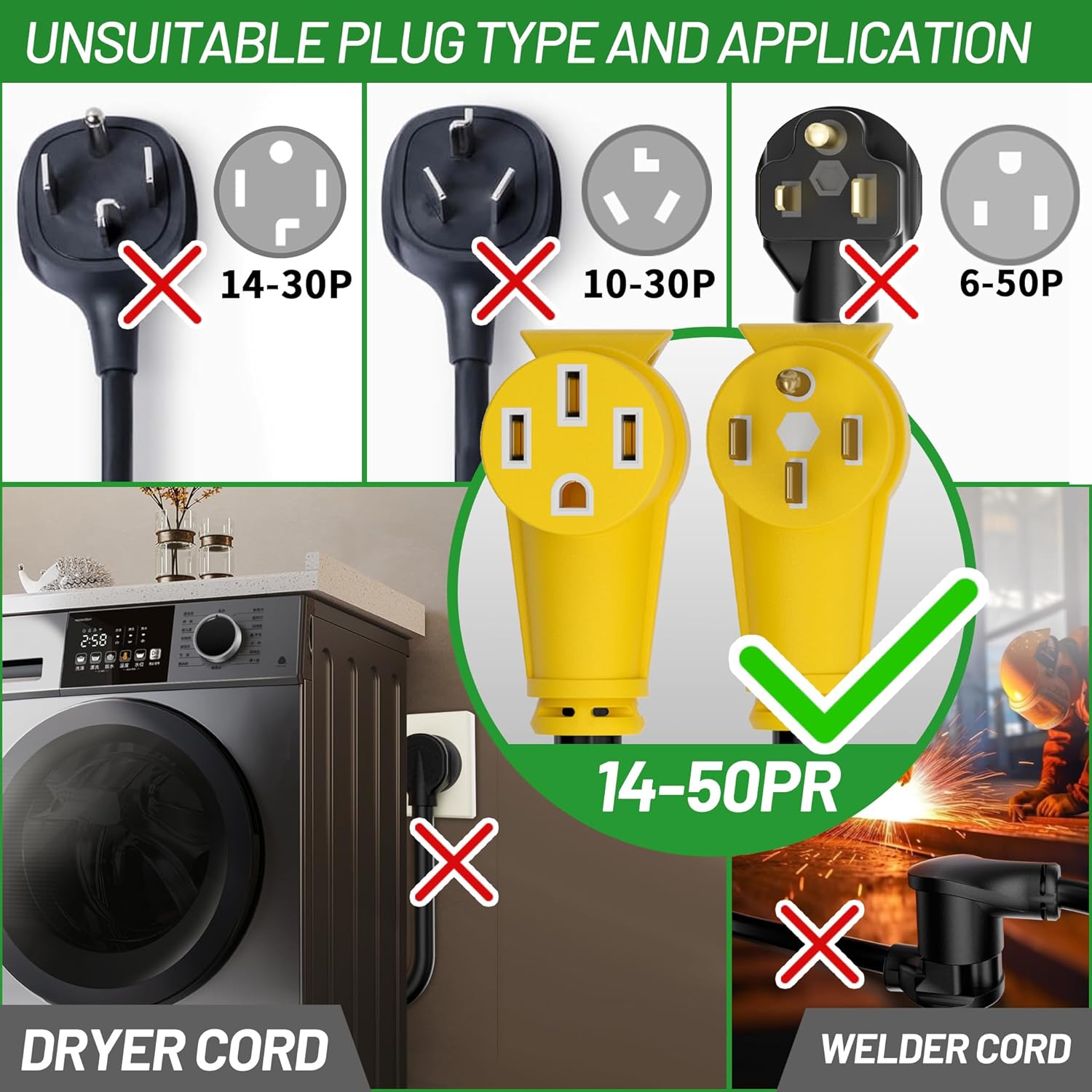 NEMA 14-50P to NEMA 14-50R 50  - Outdoor Power Extension Cord のレビューと価格