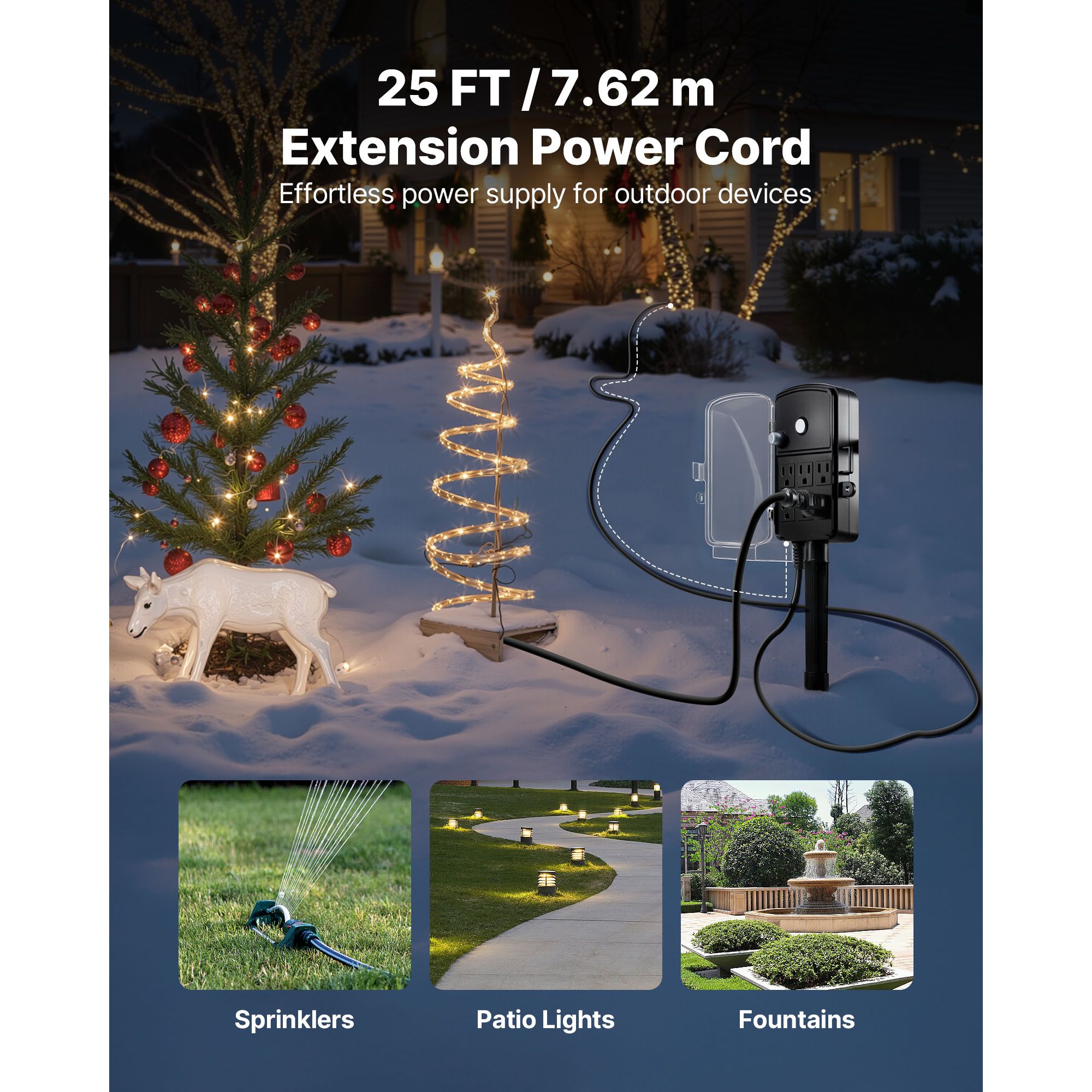 Outdoor Power Stake 25FT Exten - Outdoor Power Extension Cord のレビューと価格