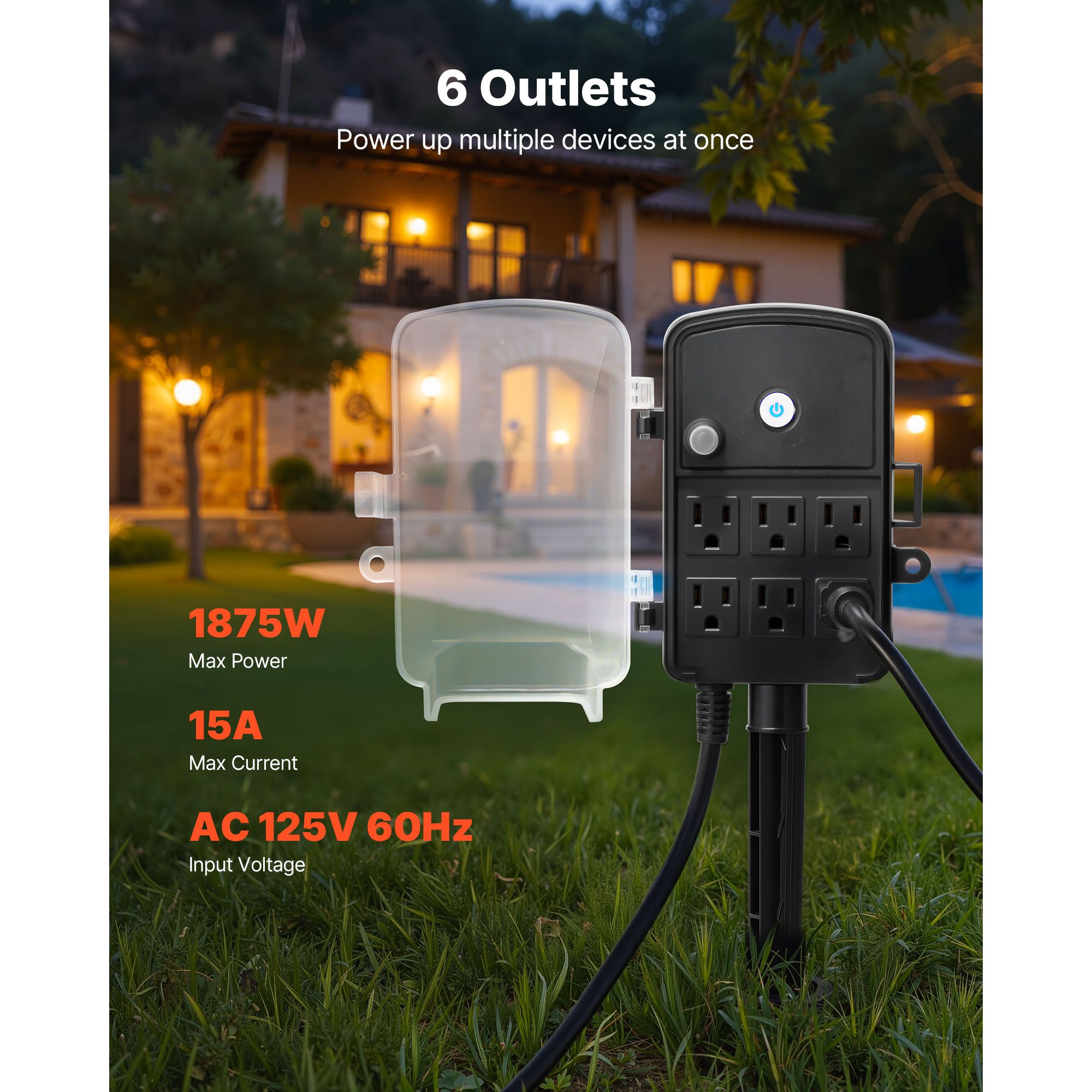 Outdoor Power Stake 25FT Exten - Outdoor Power Extension Cord のレビューと価格
